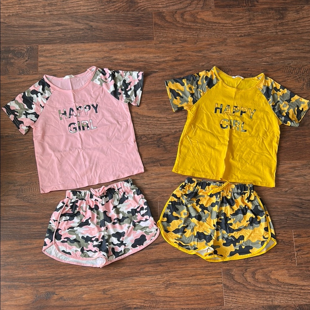 SHEIN Pink and Yellow Matching Sets